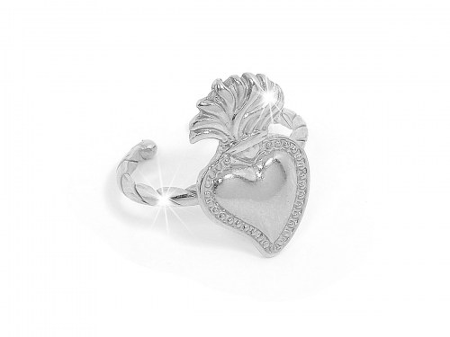 anello in argento con sacro cuore
